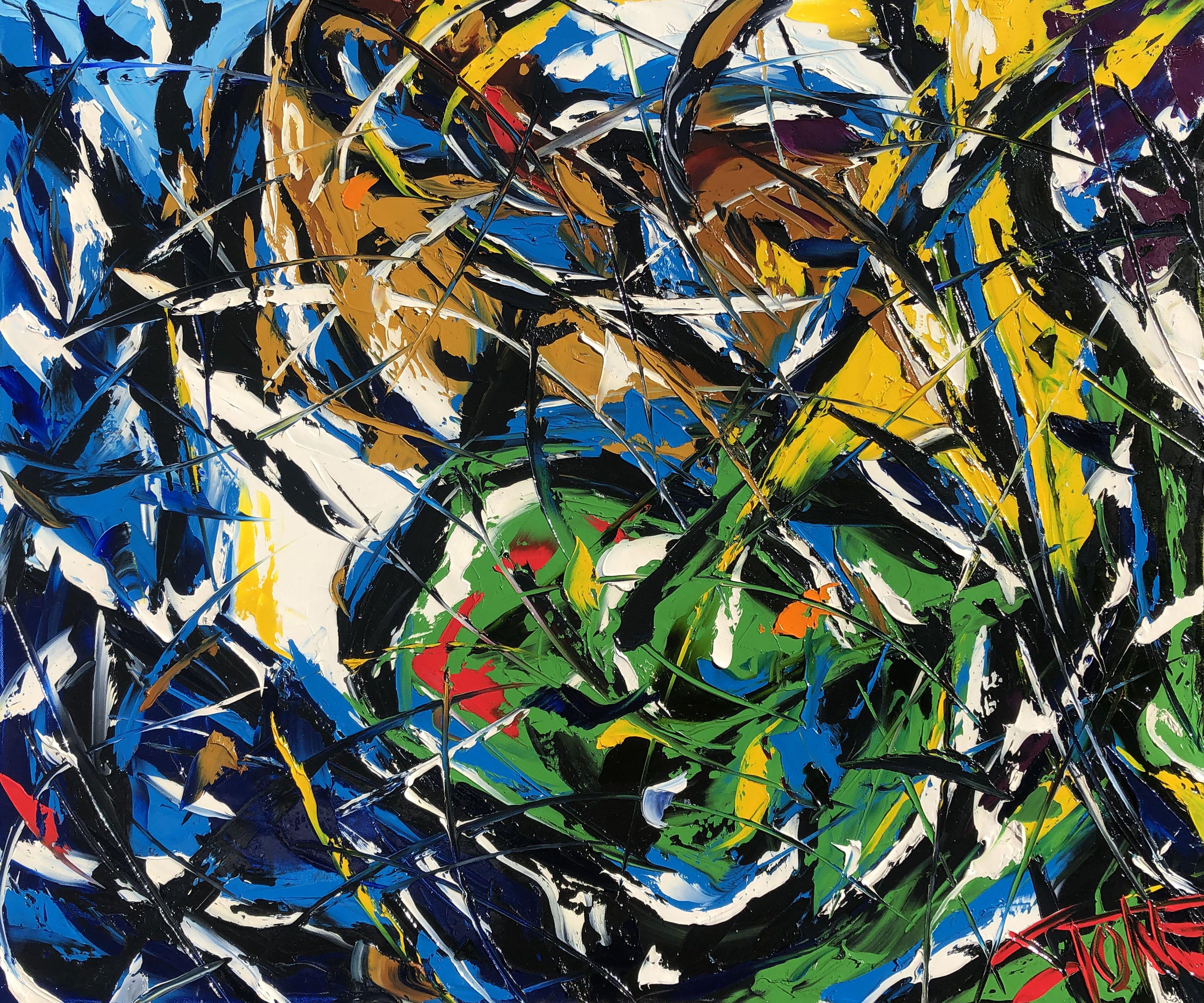 Abstract Painting di Bill Stone - GRIDO D'INVERNO, Pittura, Olio su tela