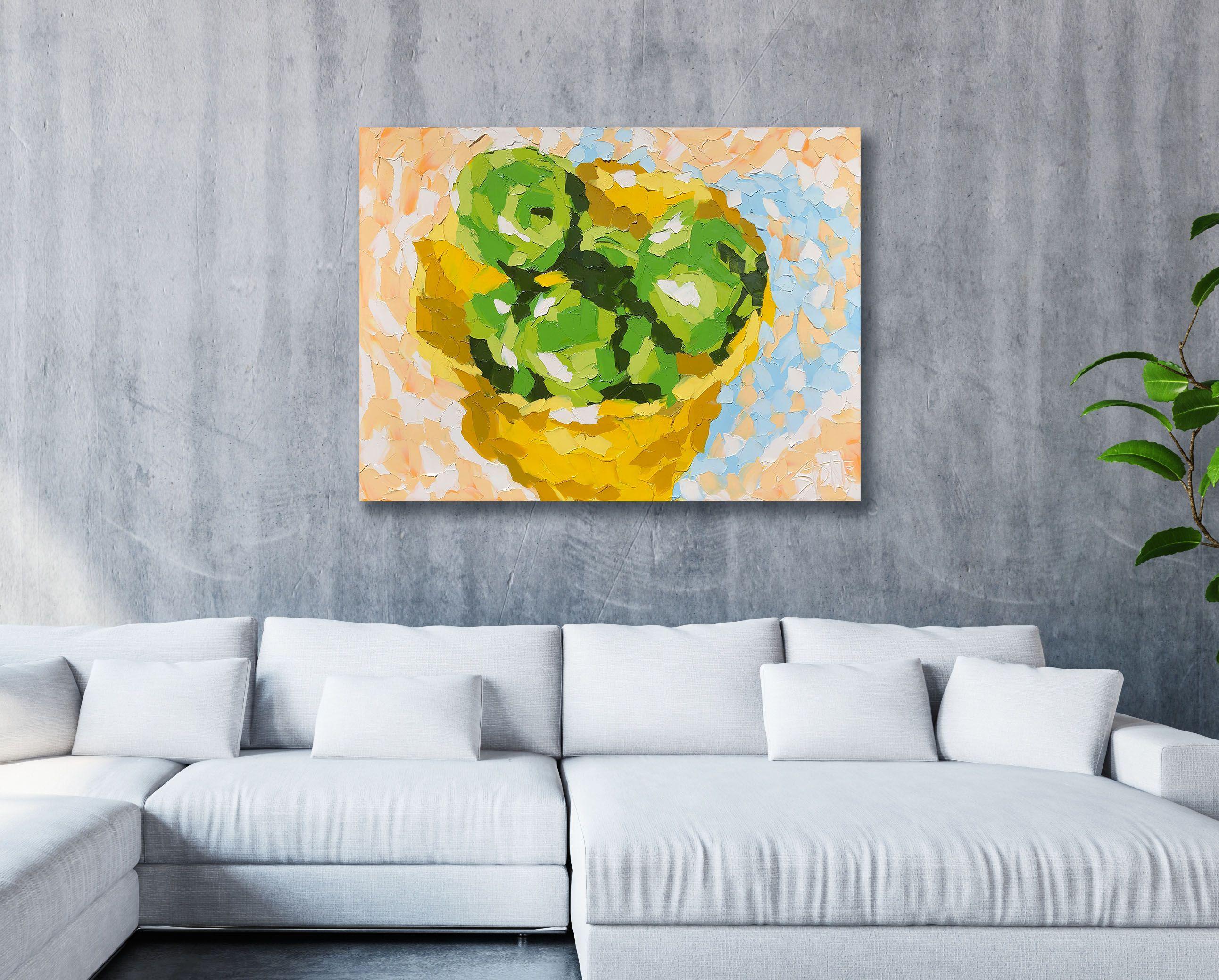 YELLOW BOWL, Painting, Oil on Canvas For Sale 3