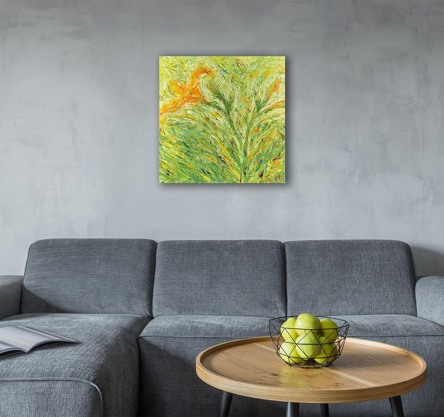 YELLOW LILY FROST, Painting, Oil on Canvas For Sale 2
