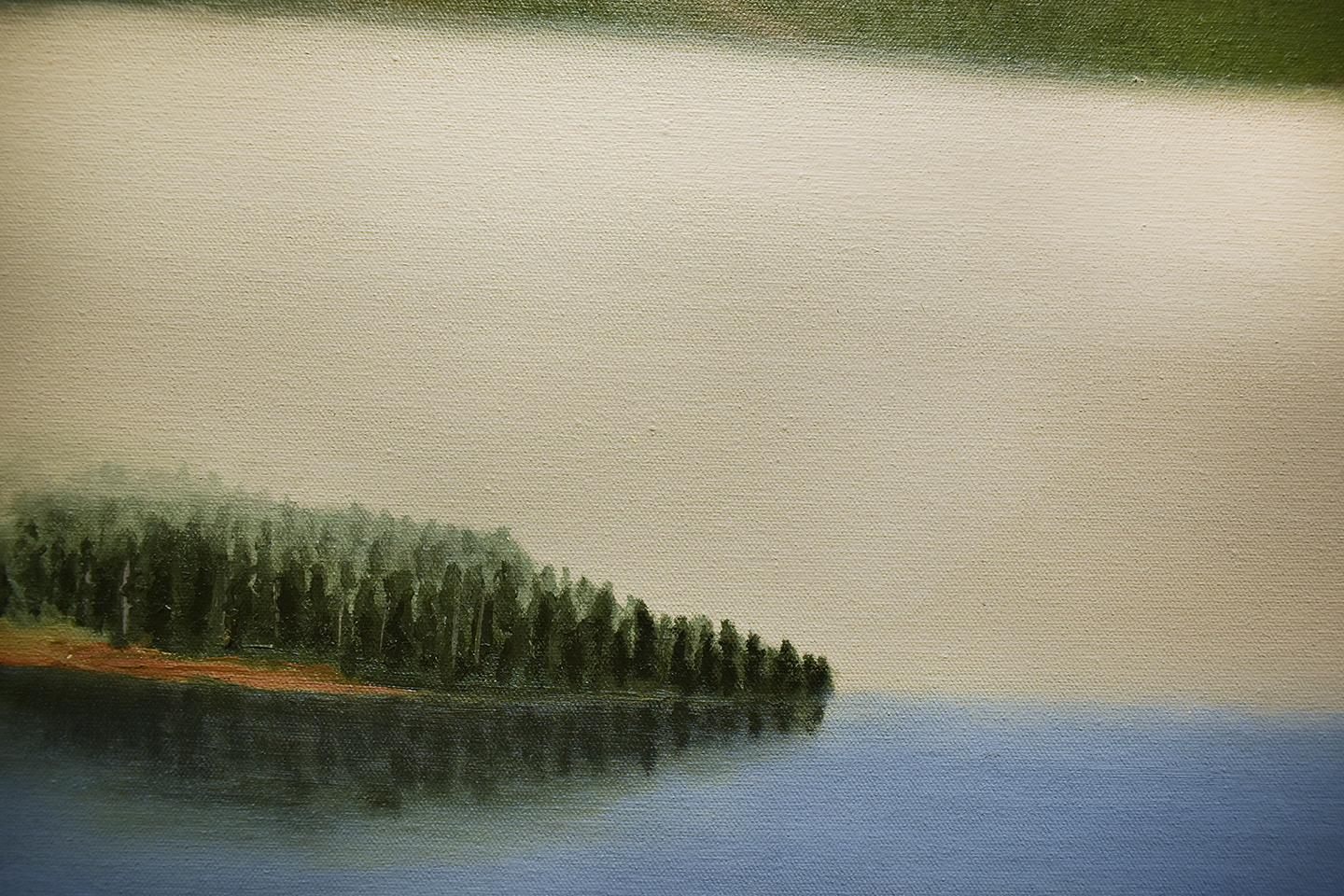 Vista de Pablo (Medellín): Pintura sobre lienzo de paisajes colombianos de la década de 1970 - Painting Moderno de Bill Sullivan