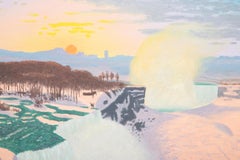 Pink Niagara, Abstract Expressionist Oil Painting on Canvas by Bill Sullivan