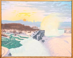 Pink Niagara, Abstract Expressionist Oil Painting on Canvas by Bill Sullivan