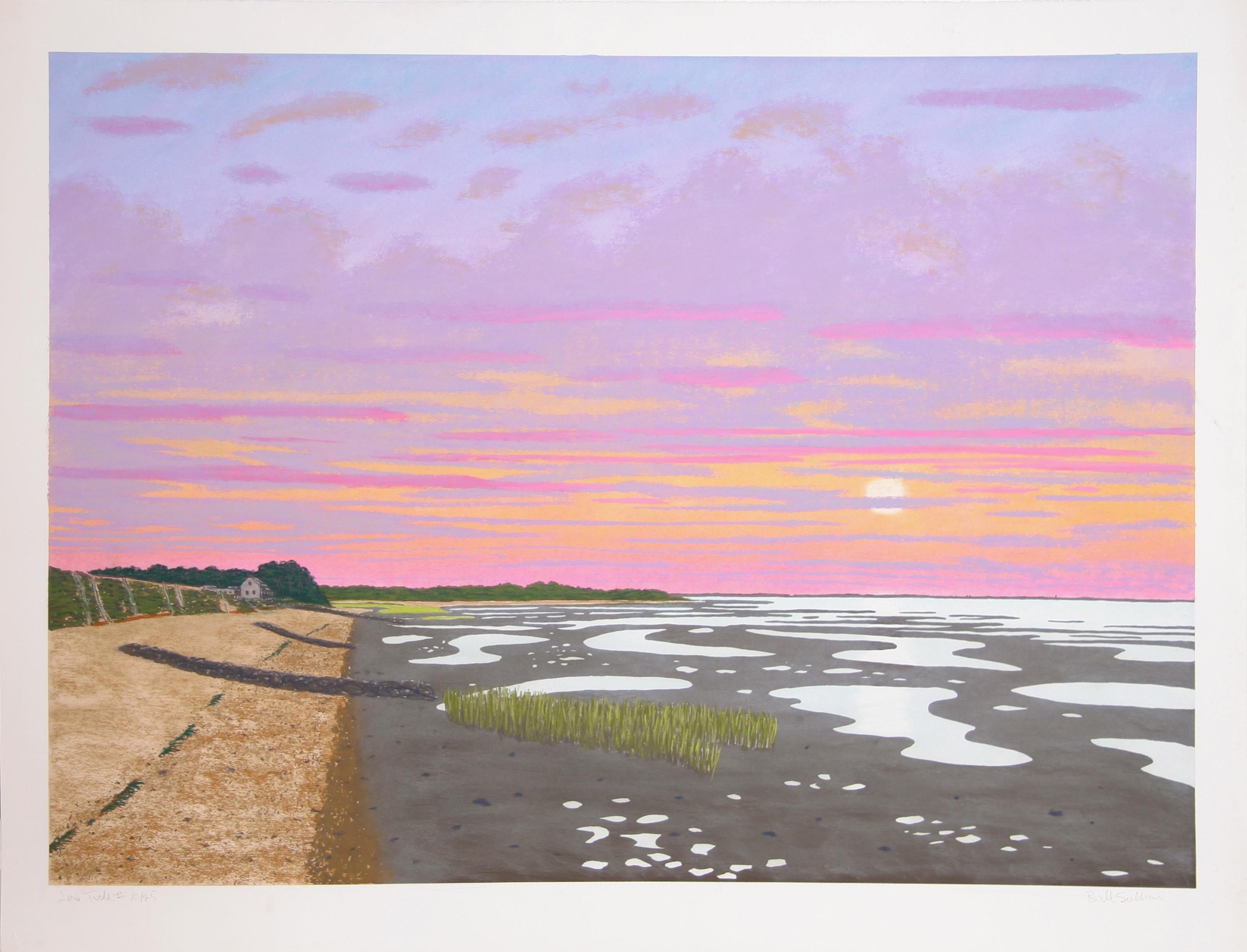 Low Tide 10, Impressionist Hand-Colored Lithograph by Bill Sullivan