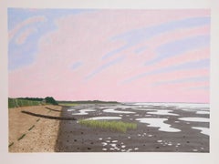 Low Tide 13, Impressionist Hand-Colored Lithograph by Bill Sullivan