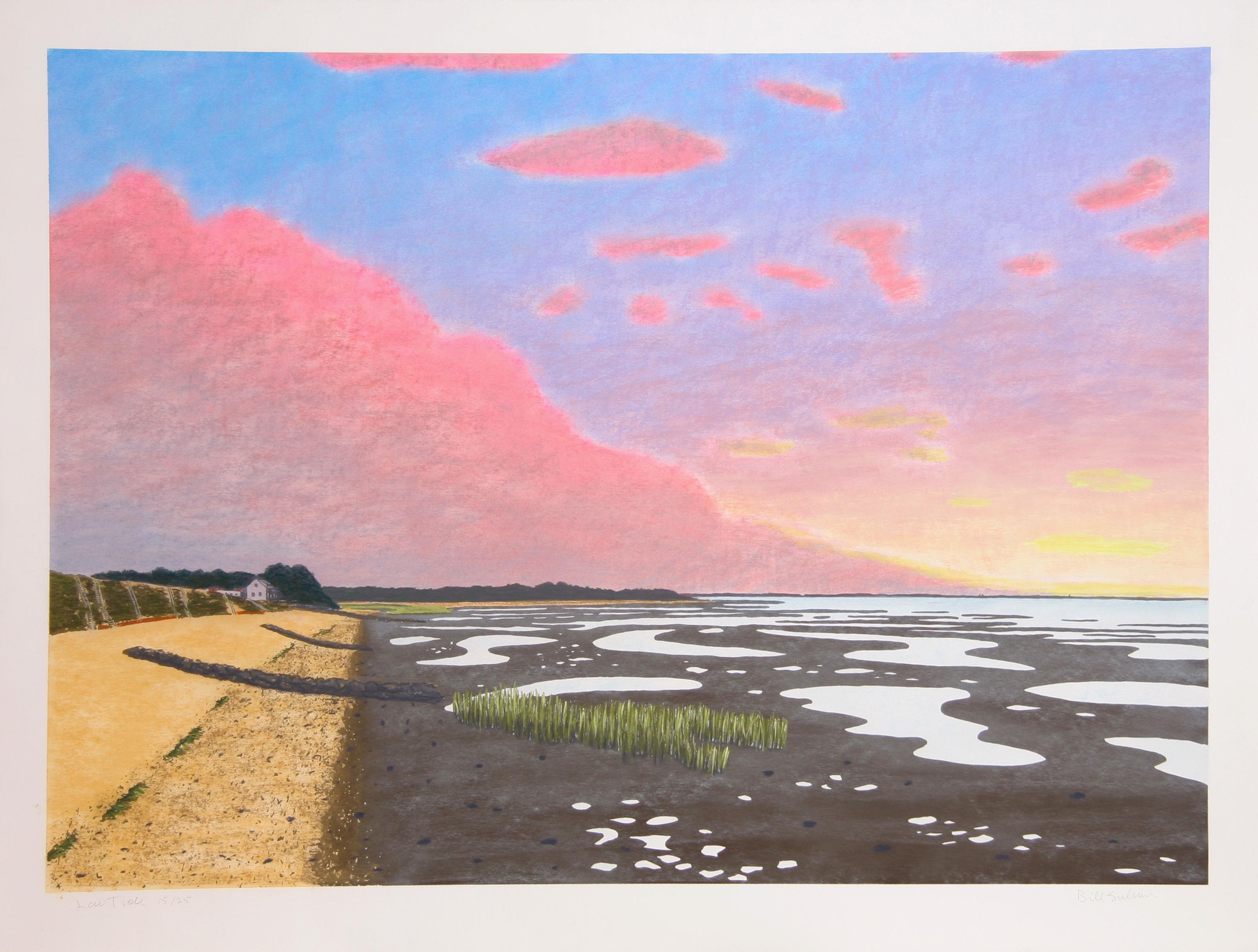 Low Tide 15, Impressionist Hand-Colored Lithograph by Bill Sullivan