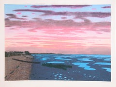 Low Tide 2, Impressionist Hand-Colored Lithograph by Bill Sullivan