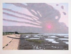 Low Tide 22, Impressionist Hand-Colored Lithograph by Bill Sullivan