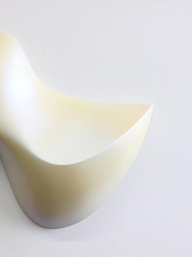 Overunder White Minimal wall sculpture - Contemporary Sculpture by Bill Thompson