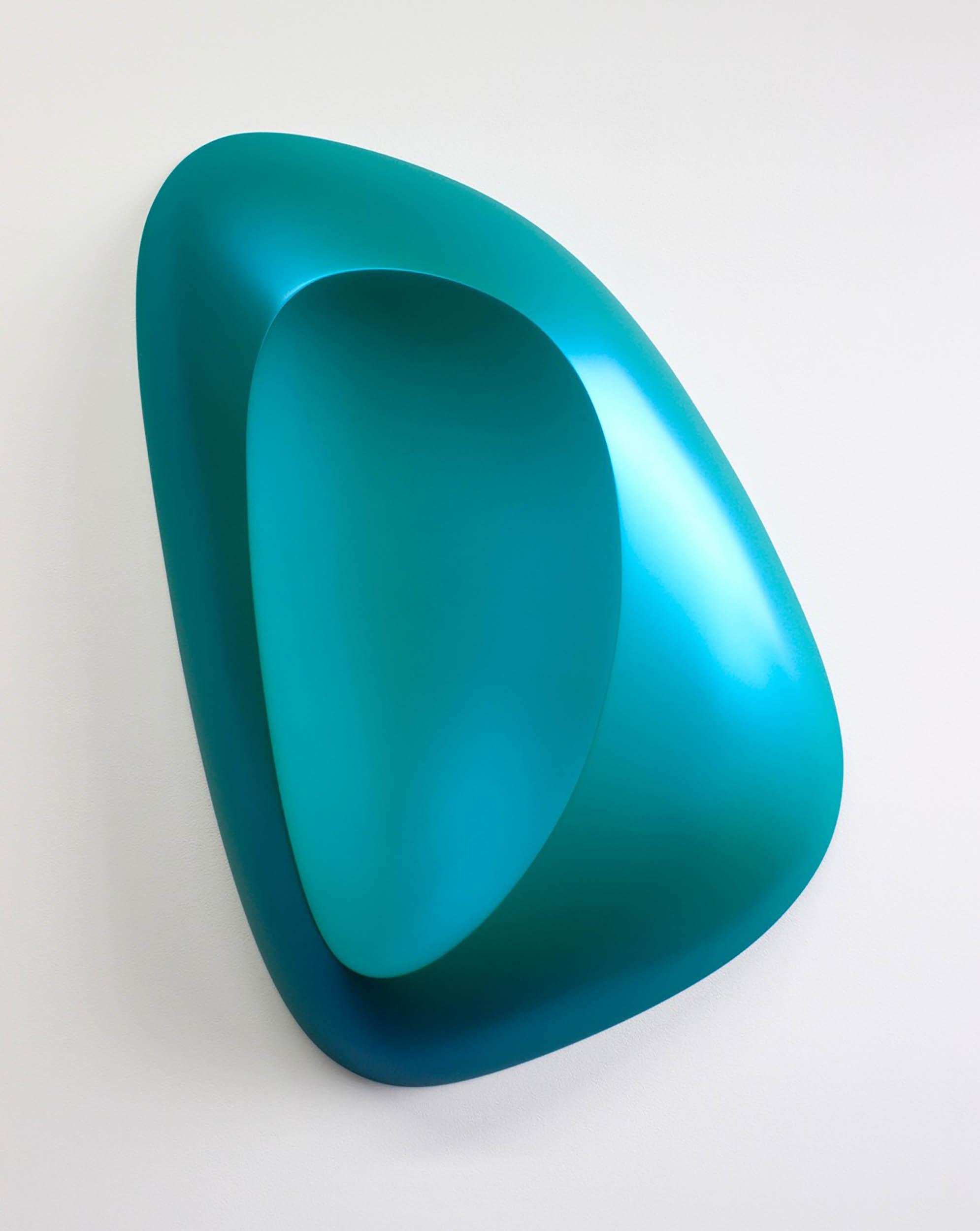 Bill Thompson Abstract Sculpture – Scoop (turquoise)