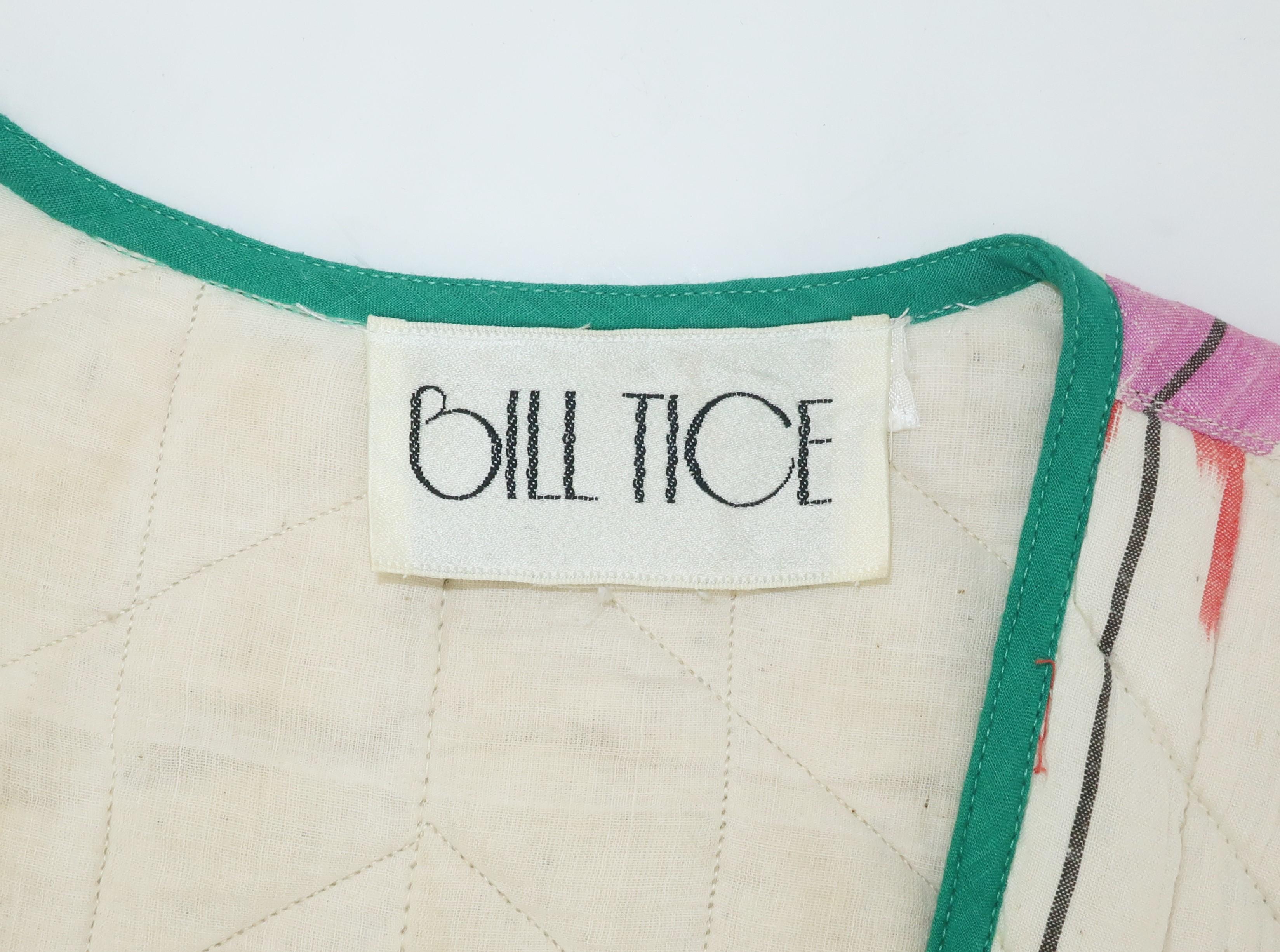 Bill Tice Cotton Ikat Quilted Vest Top, 1970's 5