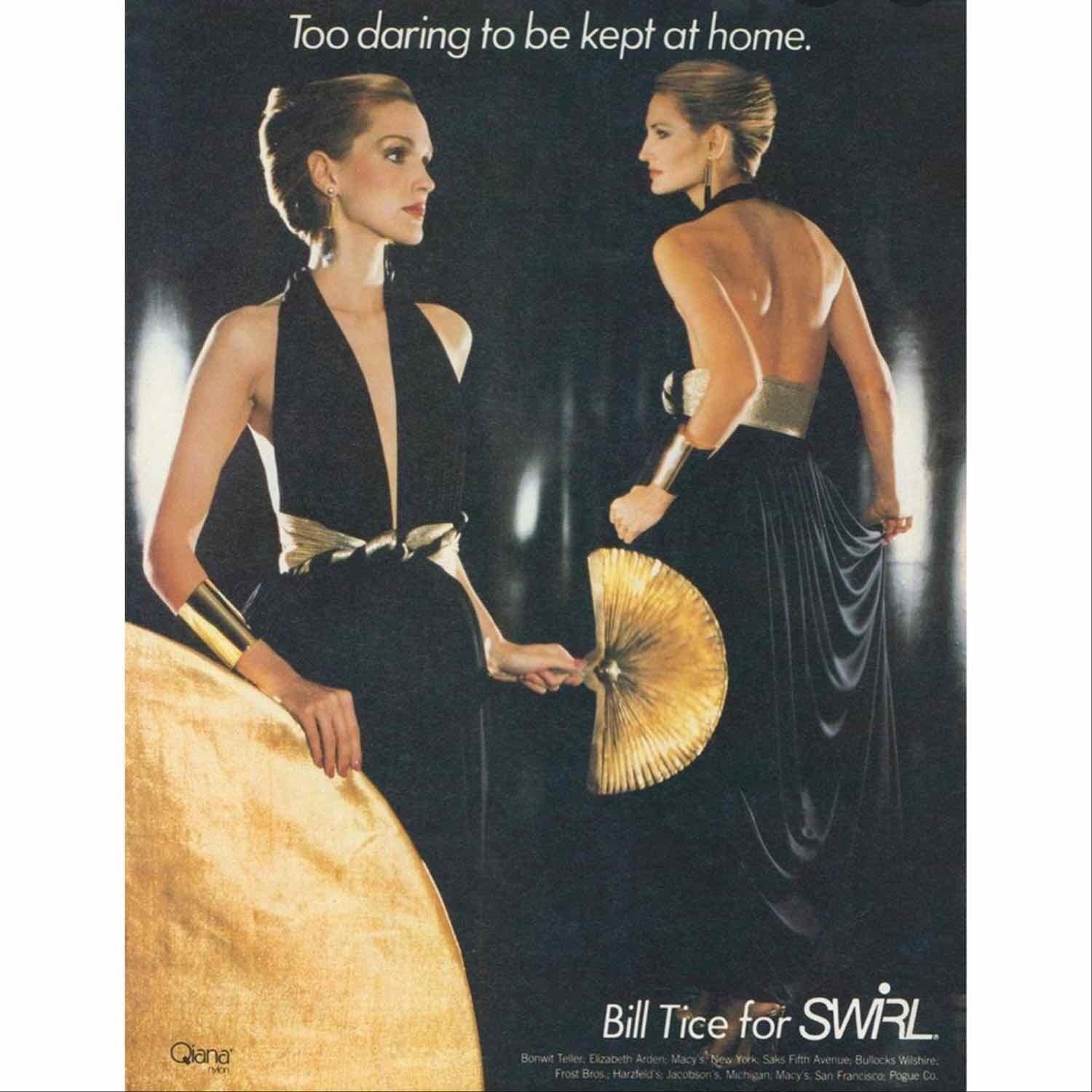 Bill Tice Gold Lurex Plunge Neck Belted Maxi Dress, 1980s 4