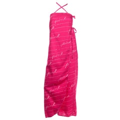 Bill Tice Retro Pink 19870s Summer Maxi Dress With Crossover Straps