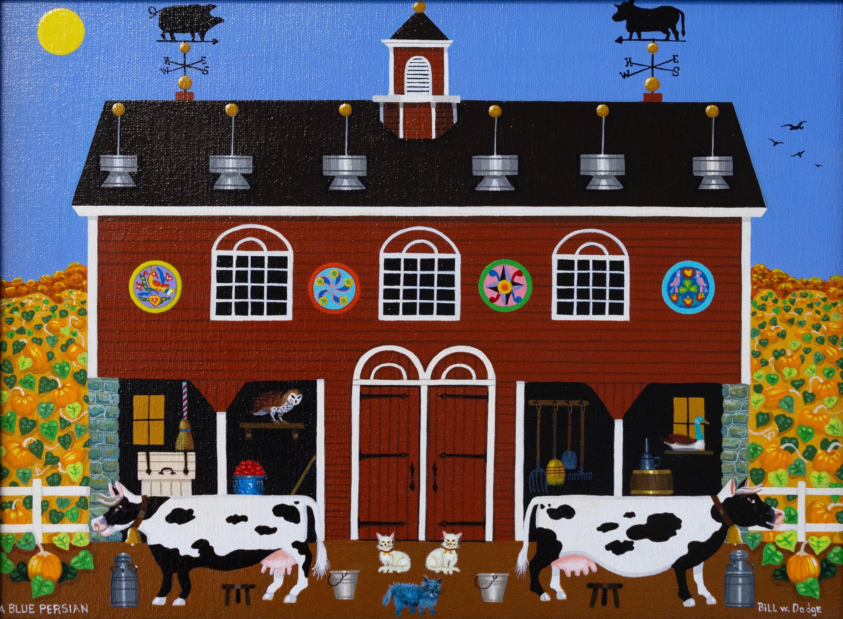 Eine zeitgenössische Americana Folk Art Acrylgemälde auf Leinwand mit dem Titel 