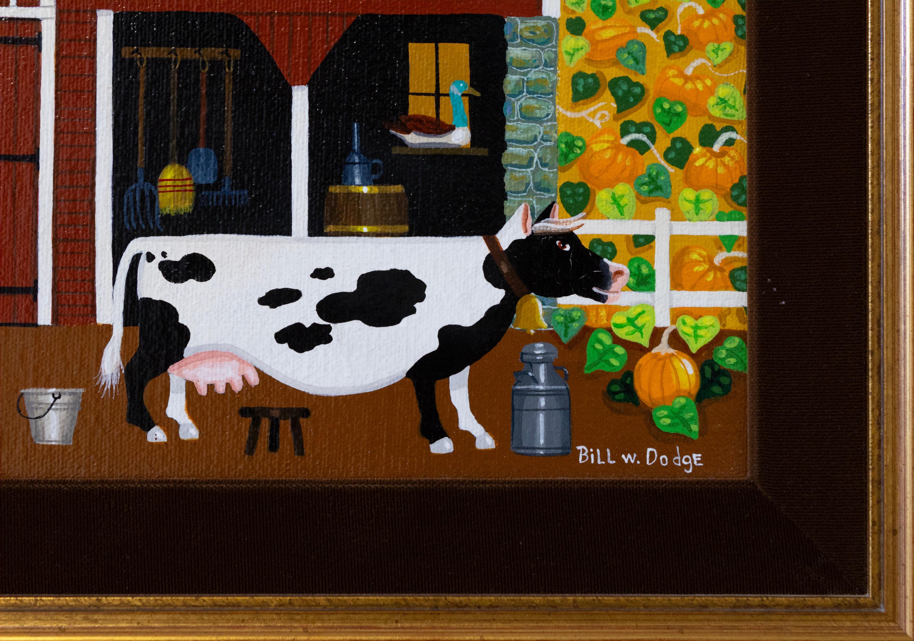 Bill W. Dodge A Blue Persian signiert zeitgenössische Americana Volkskunst Acryl (Ende des 20. Jahrhunderts) im Angebot