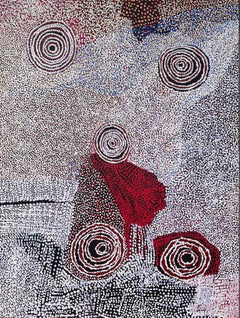 Rockholes and Country Near the Olgas, Framed Contemporary Painting