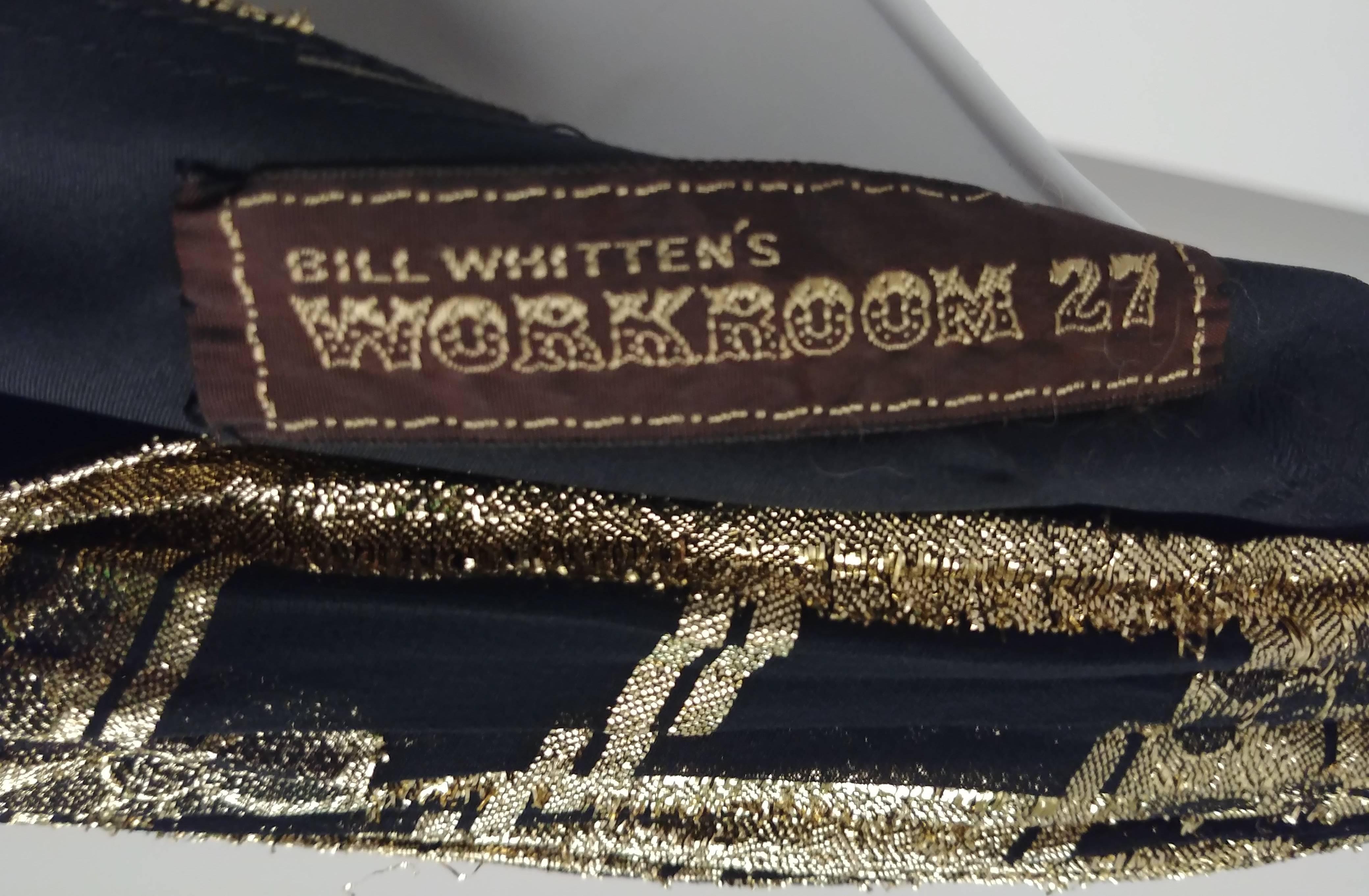 Black Bill Whitten's Workroom 27 Gold Metallic & Rhinestone Stage Costume Top