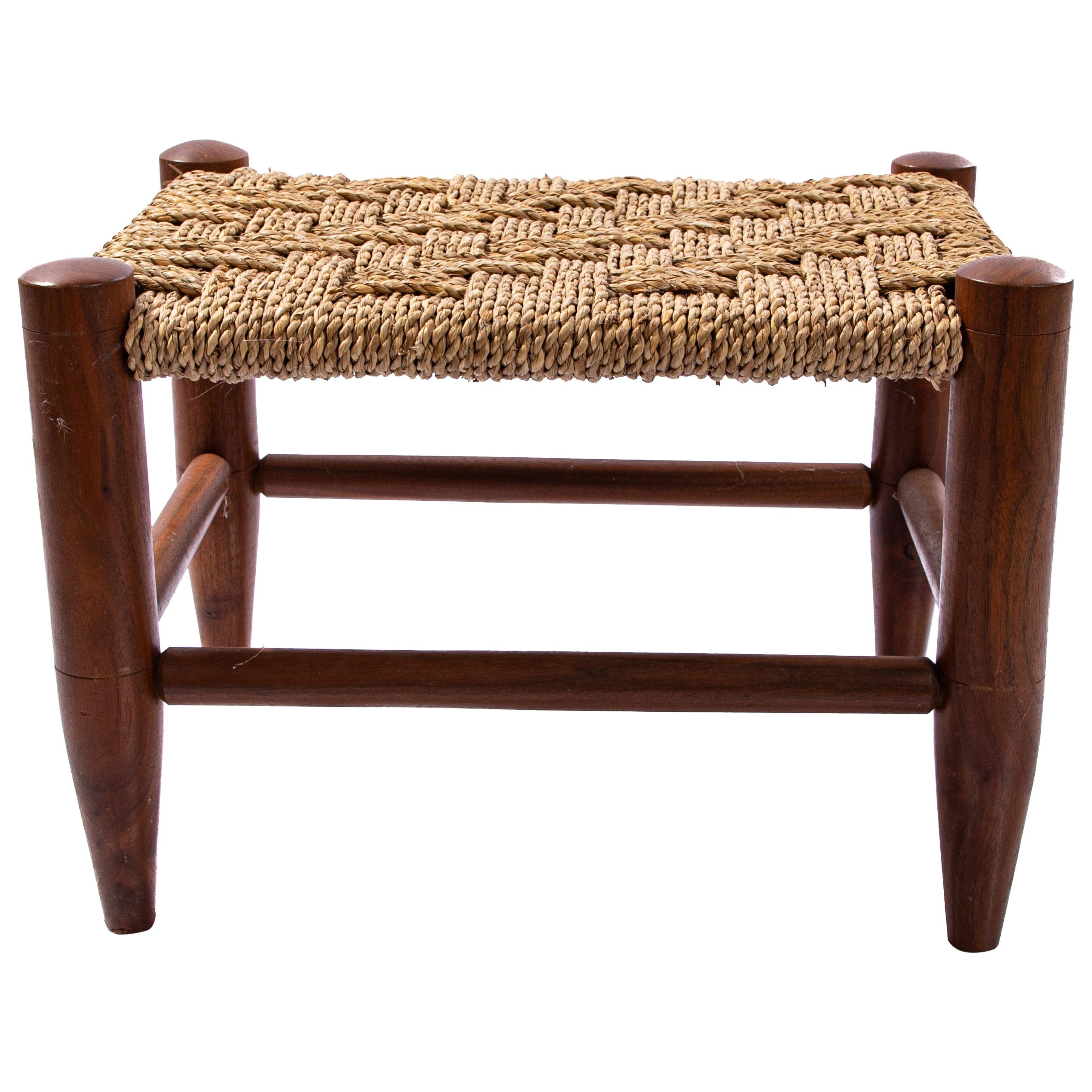 Antique English Folk Art Beaded Ladies Foot Stool at 1stdibs