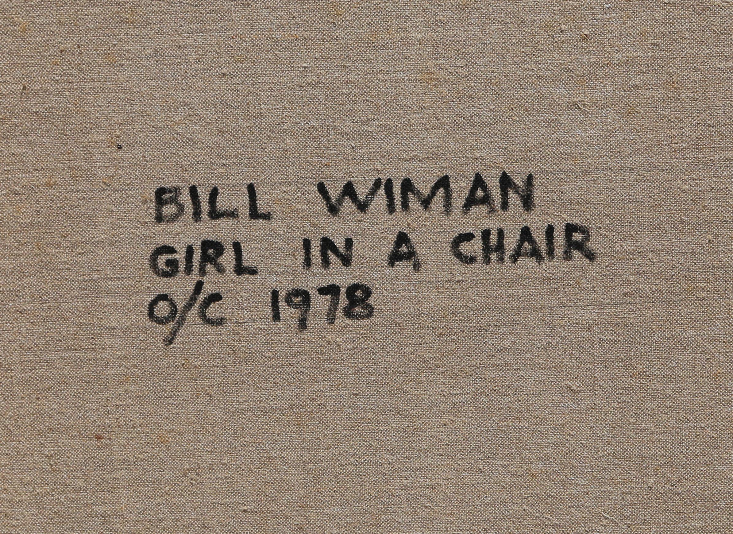 Girl in a Chair (Fille dans une chaise), grande peinture de Bill Wiman en vente 3