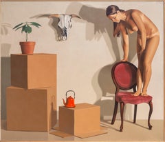 Girl in a Chair (Fille dans une chaise), grande peinture de Bill Wiman