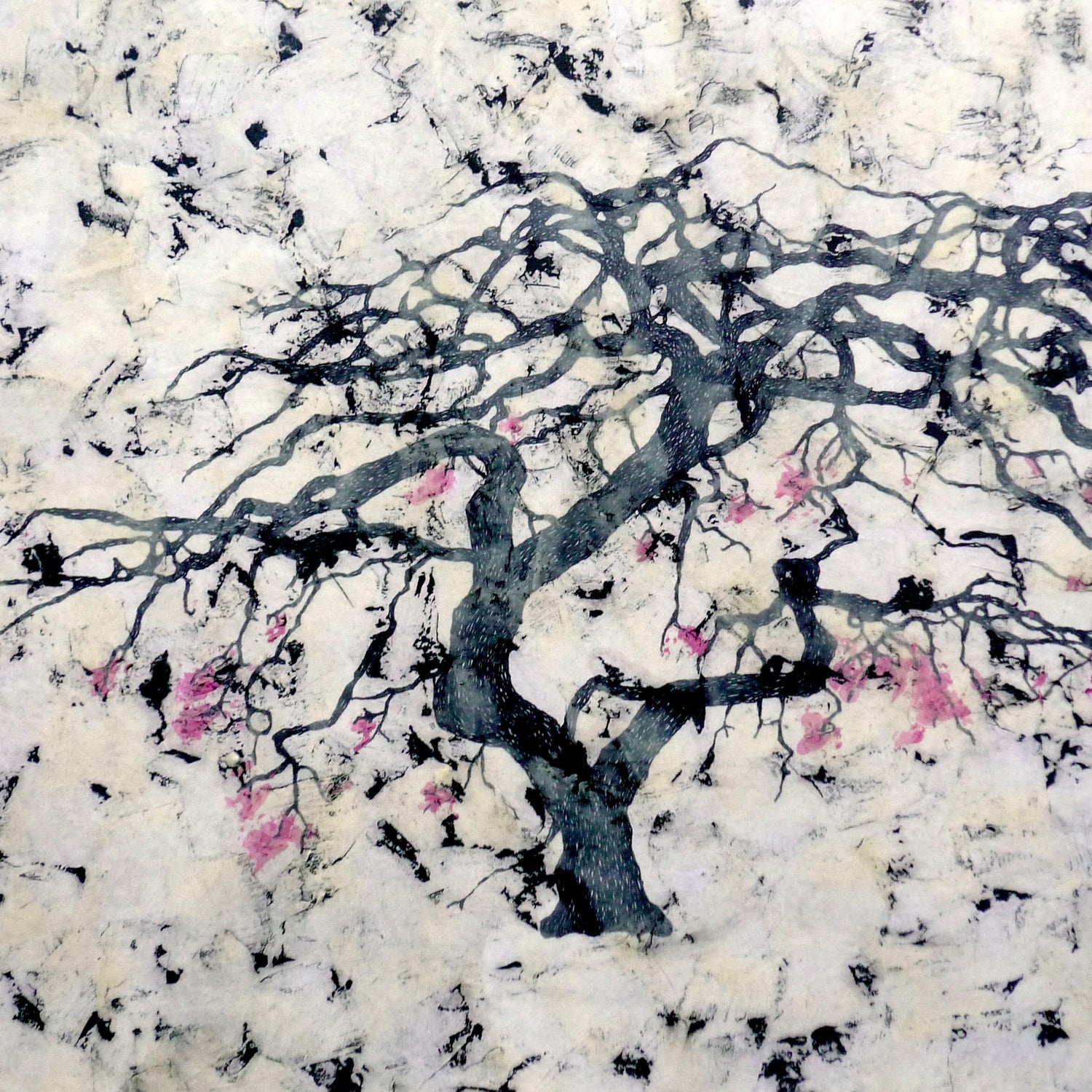 Bill Zima Grey Mares Tail Contemporary Ink On Japanese Paper