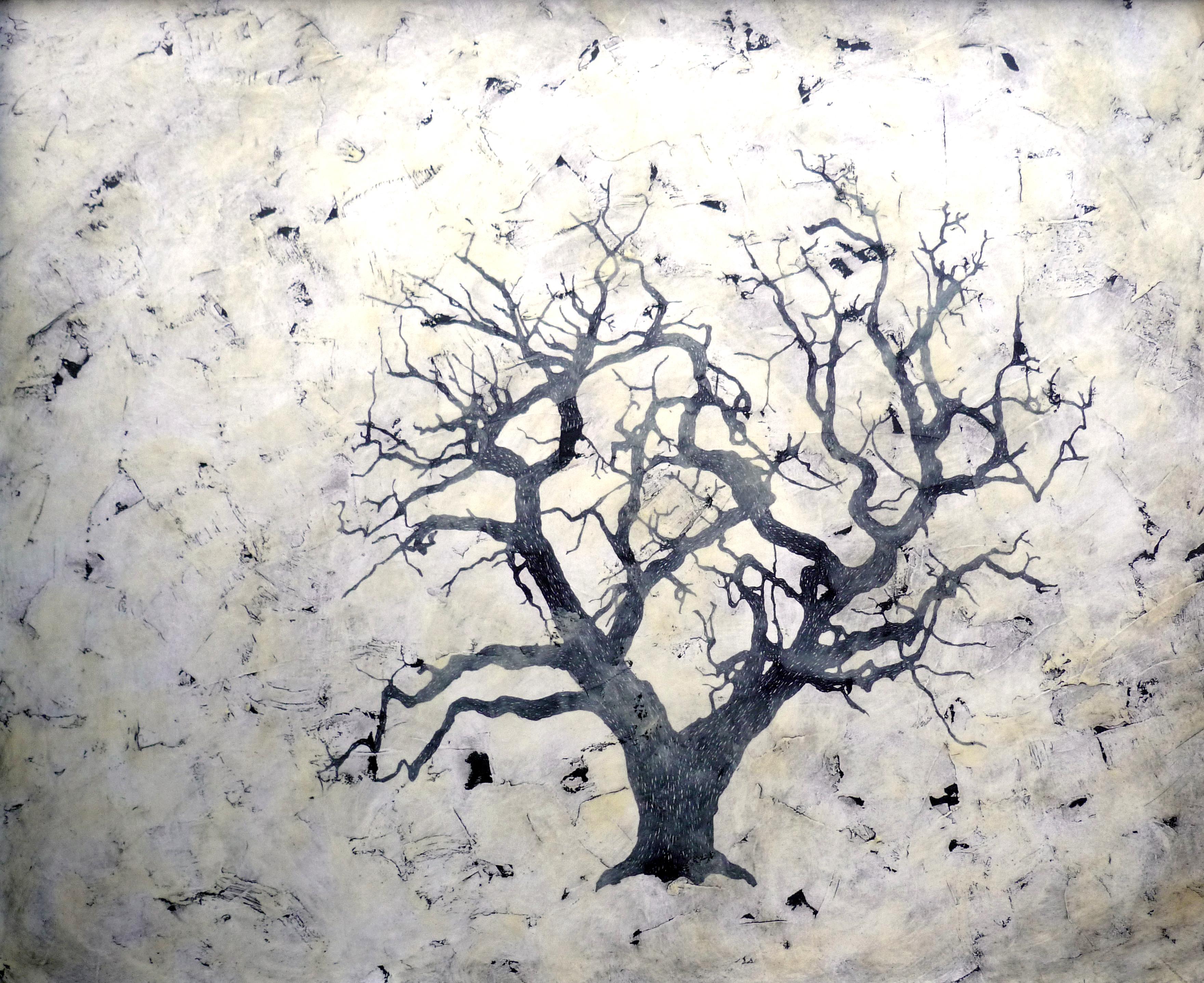 "Sea of Trees":  Large Contemporary Tree Painting - Mixed Media Art by Bill Zima