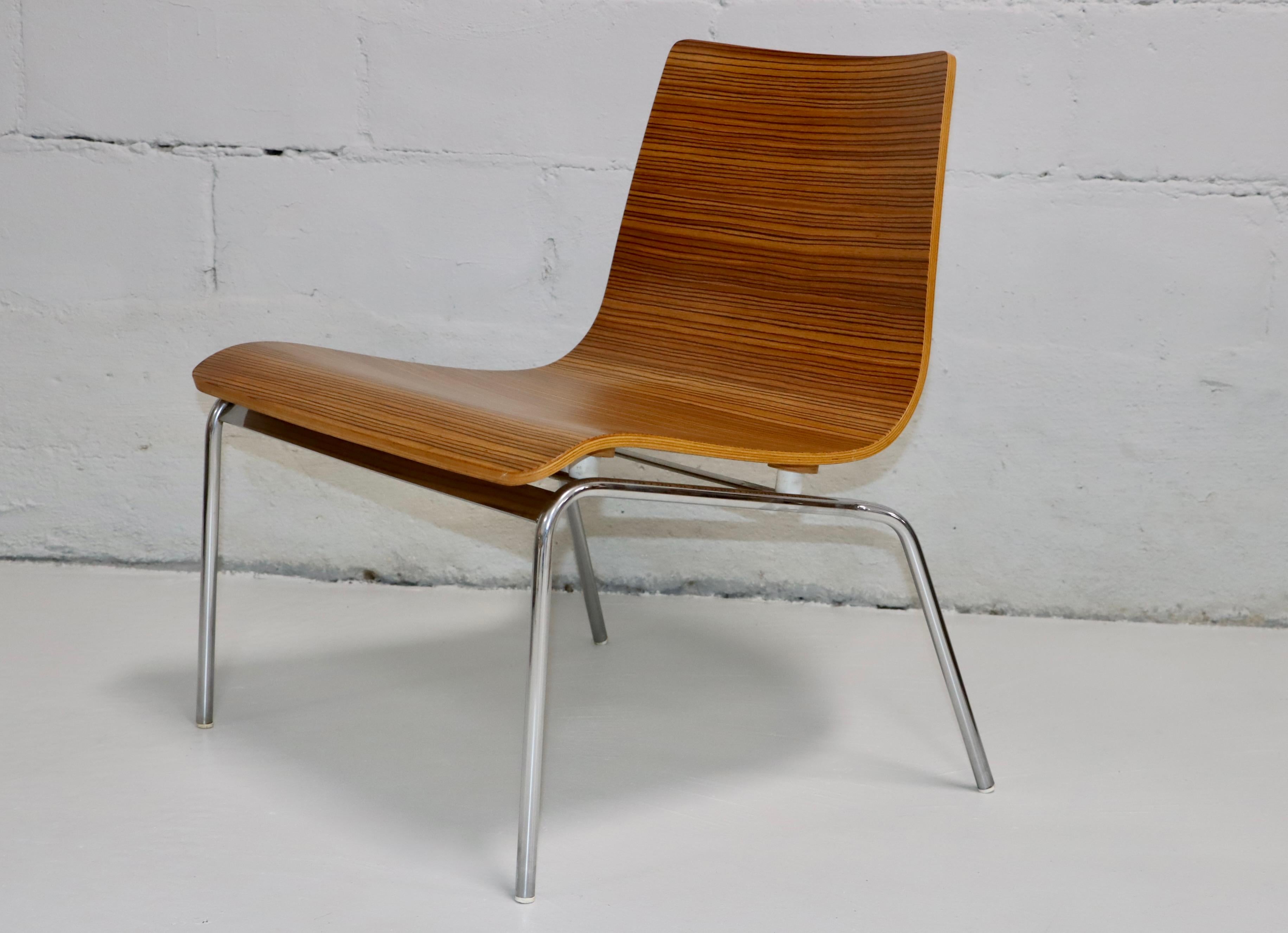 Billiani Zebra-wood And Chrome Slipper Chairs For Sale 1
