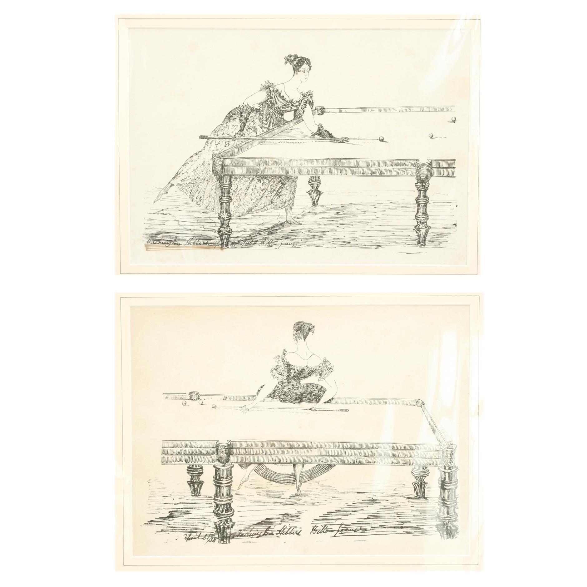 Billiard Picture, Female Billiard Player