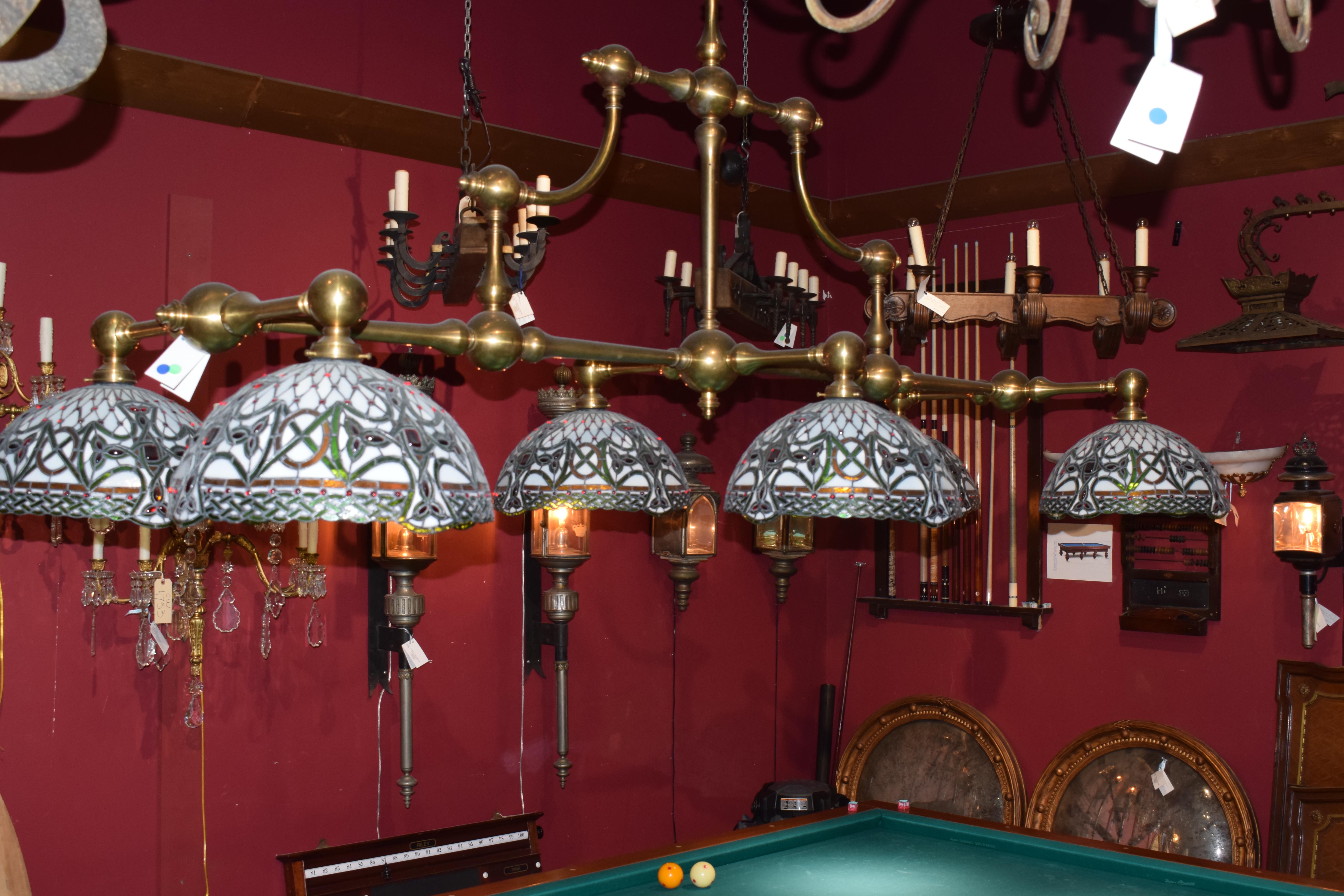 Brass Billiard/Pool Table Light For Sale