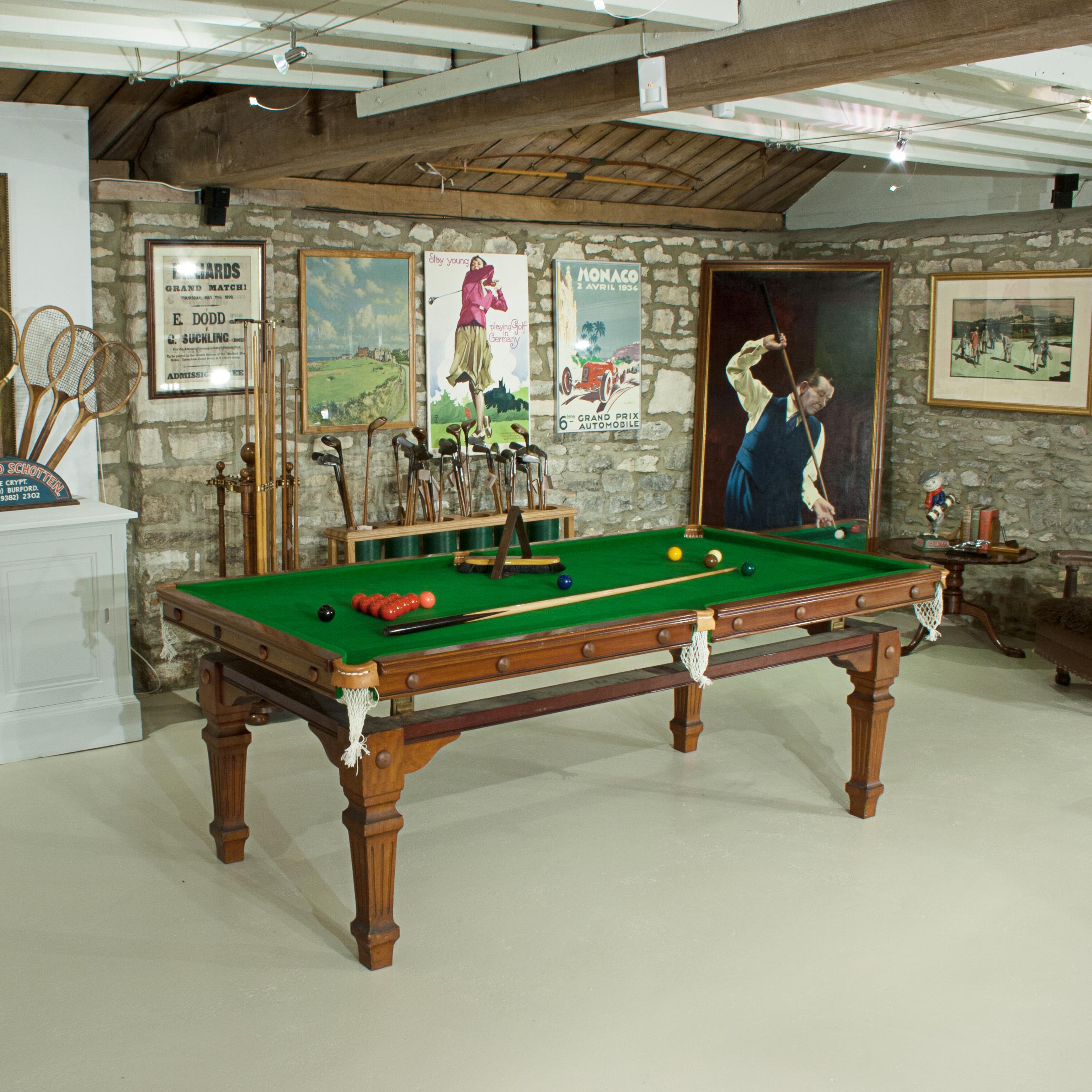 Antique Billiard, Snooker Pool Dining Table 7