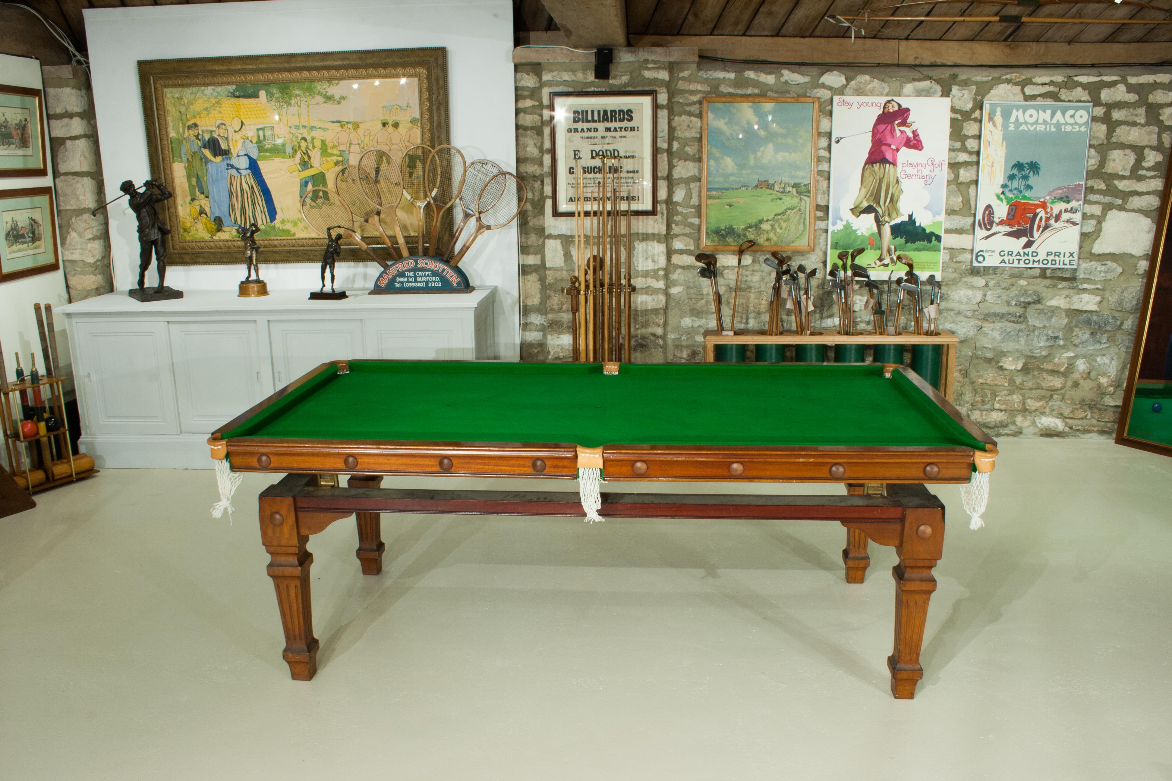 British Antique Billiard, Snooker Pool Dining Table