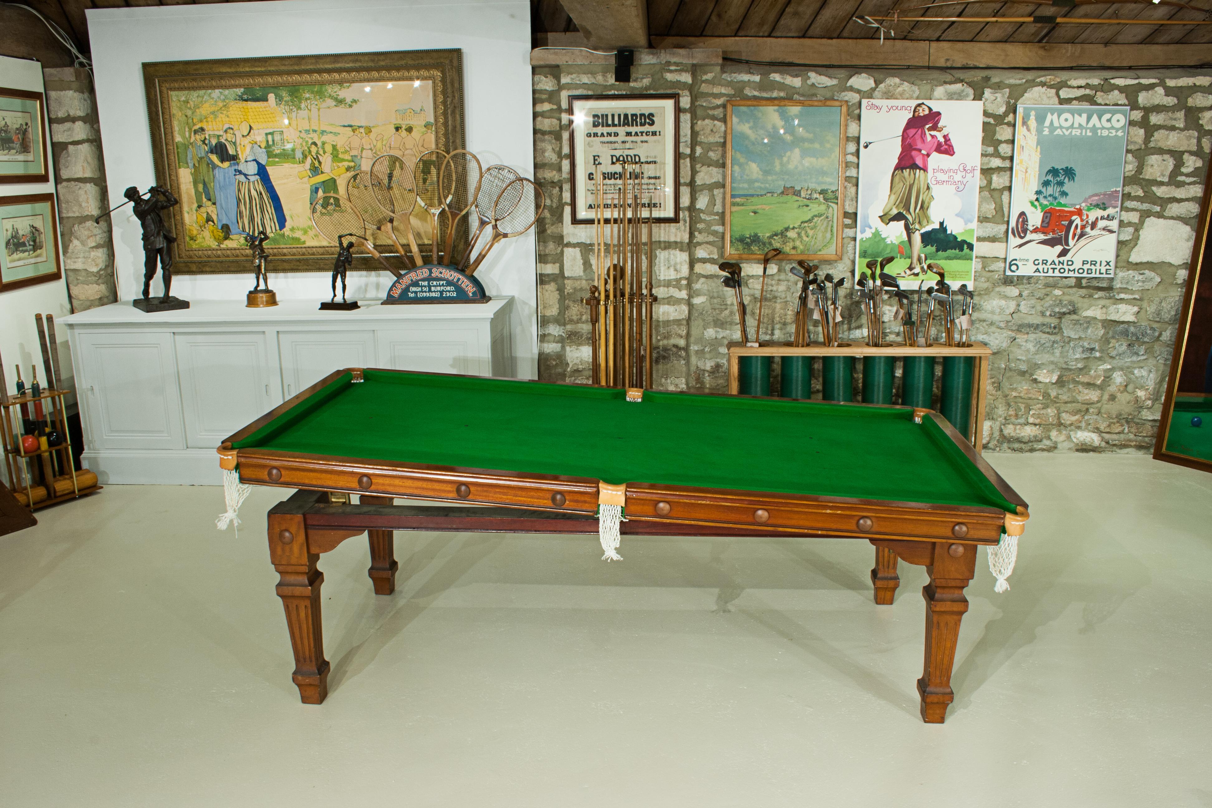 Antique Billiard, Snooker Pool Dining Table In Good Condition In Oxfordshire, GB