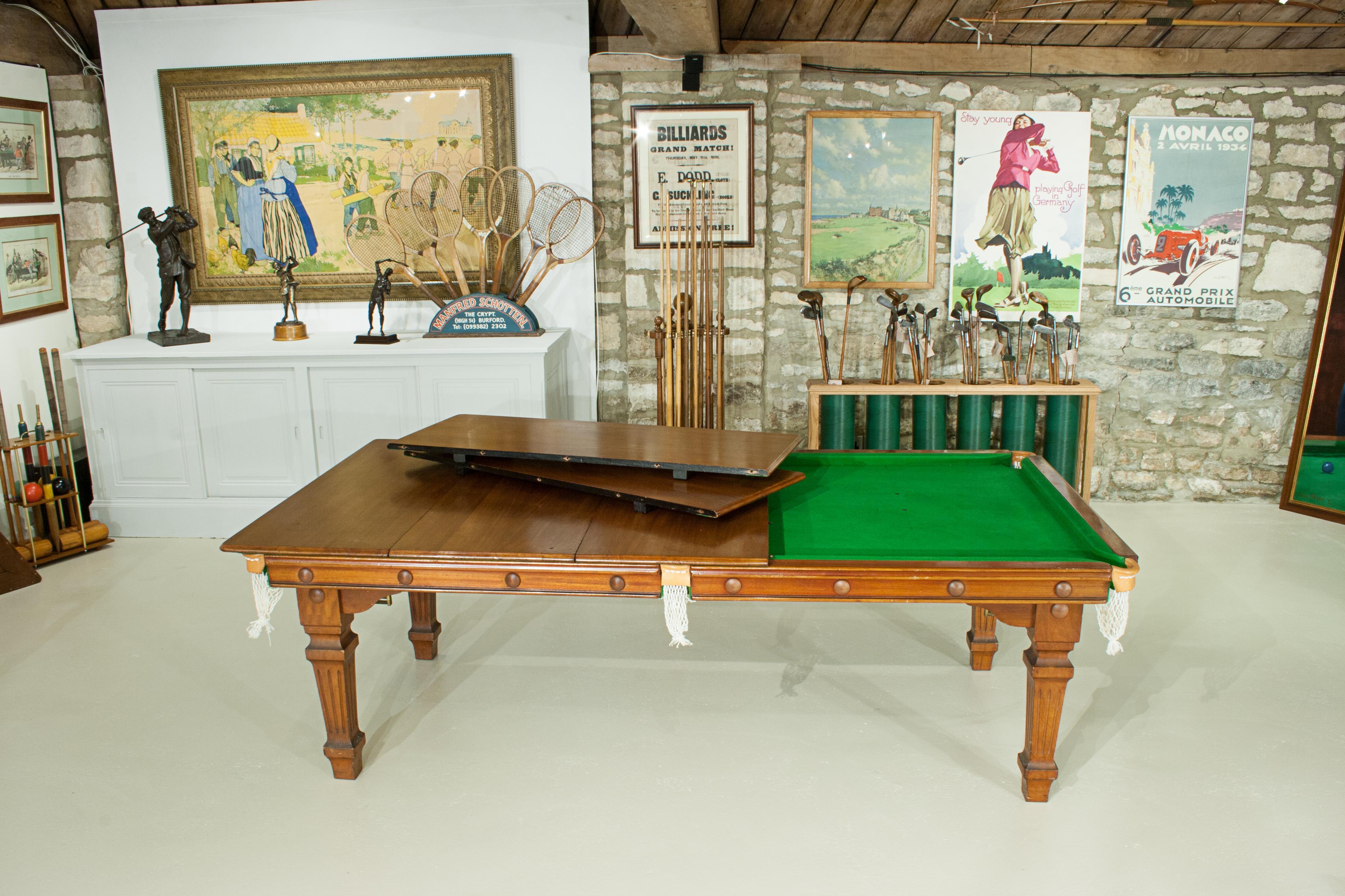 Early 20th Century Antique Billiard, Snooker Pool Dining Table