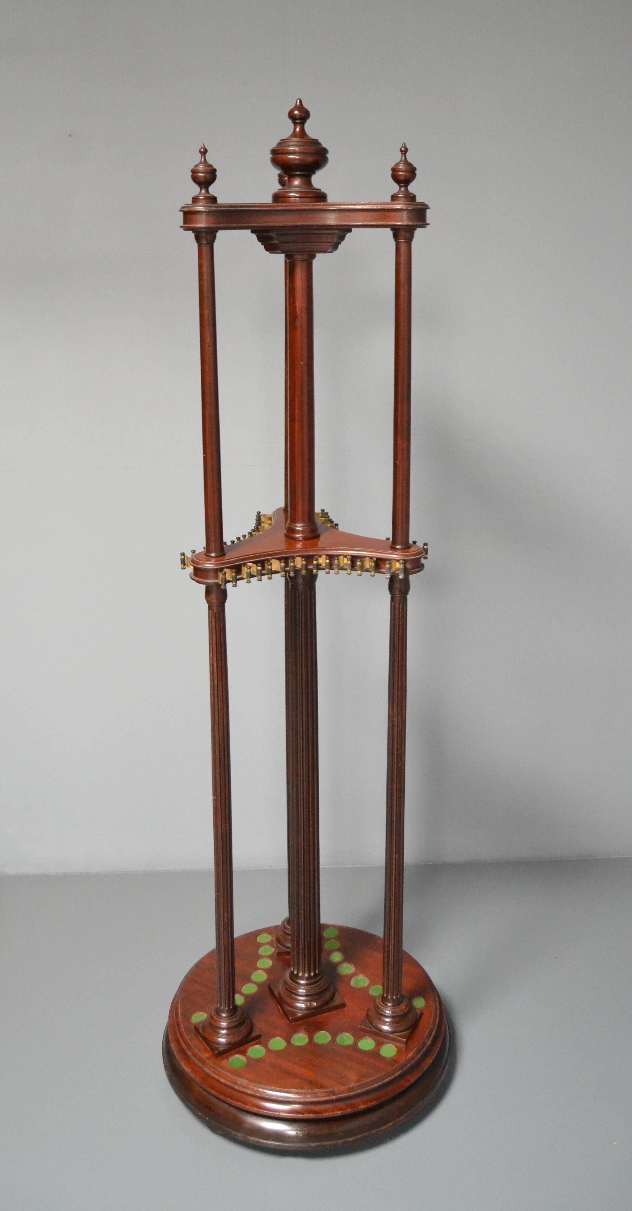 English  Billiard snooker pool cue stand revolving rack english victorian 1870 For Sale