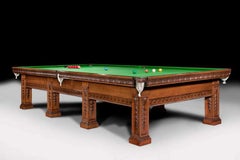 Billiard Snooker Pool Table Antique 1910 Solid Oak