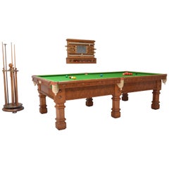 Billiard, Snooker, Pool Table Complete Set of Gothic Revival Form