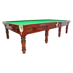 Antique Billiard Snooker Pool Table, Elegant Mahogany, 1850