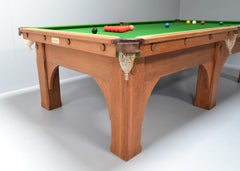 Billiard Snooker Pool Table English Oak Arts & Crafts