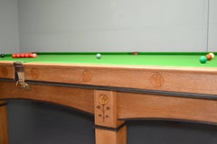 Billiard Snooker Pool Table Oak Inlaid Arts & Crafts Glasgow School