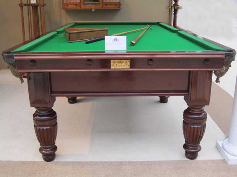 Billiard Snooker Pool Table ThreeQuarter Size English For Sale at 1stDibs
