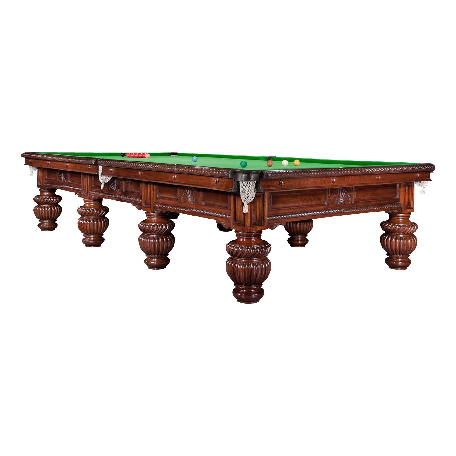 Billiard Snooker Pool Table Victorian Decorative Burroughes and Watts London For Sale