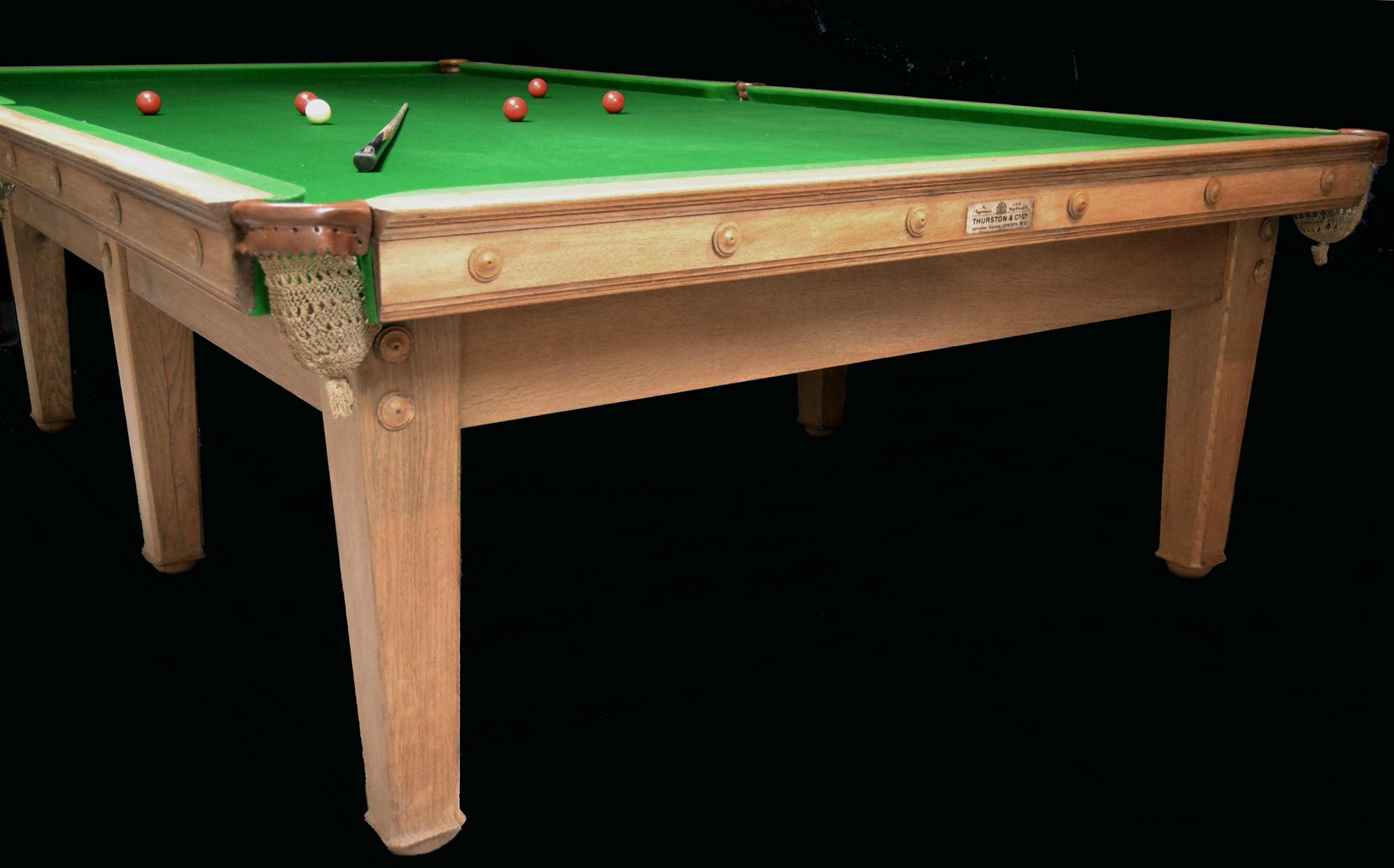 A beautiful 12ft x 6ft oak billiard, snooker or pool table, circa 1907, designed by C F A Voysey, elegant clean lines with tapering chamfered legs.

An identical table was designed by Voysey forThe Homestead at Frinton- on sea, see attached PDF