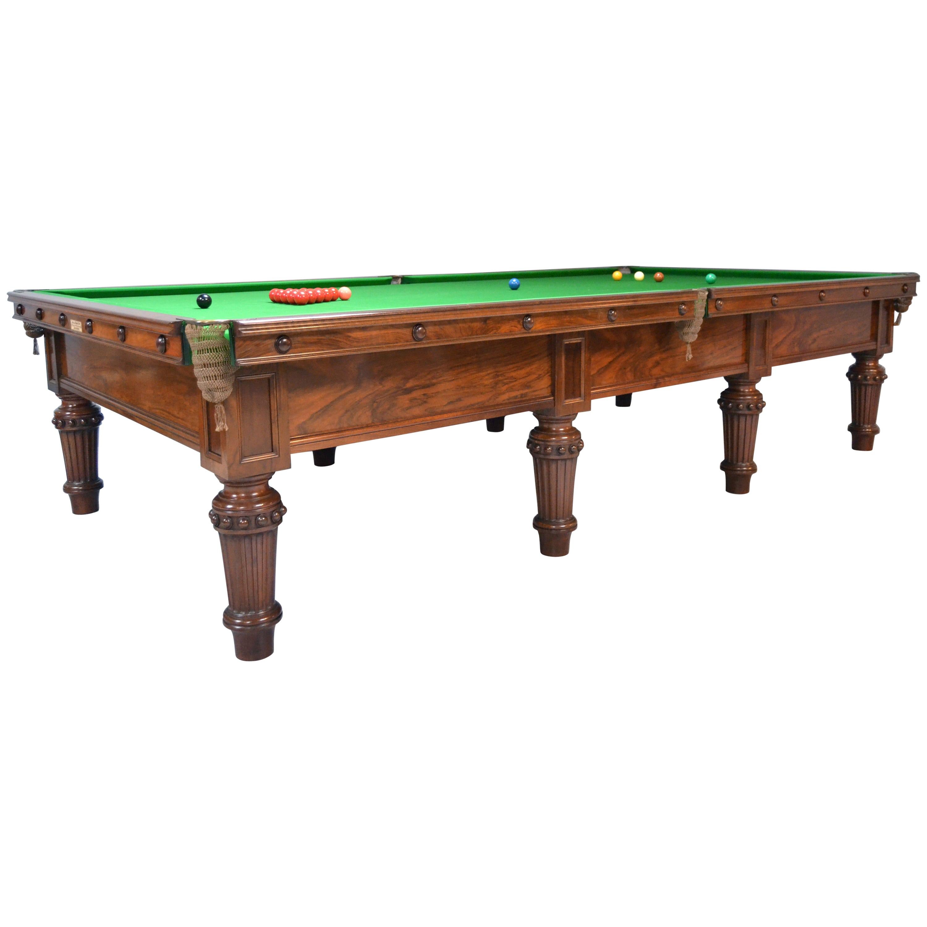 Billiard Snooker Pool Table Walnut Made 1870 Scott Edinburgh For Sale