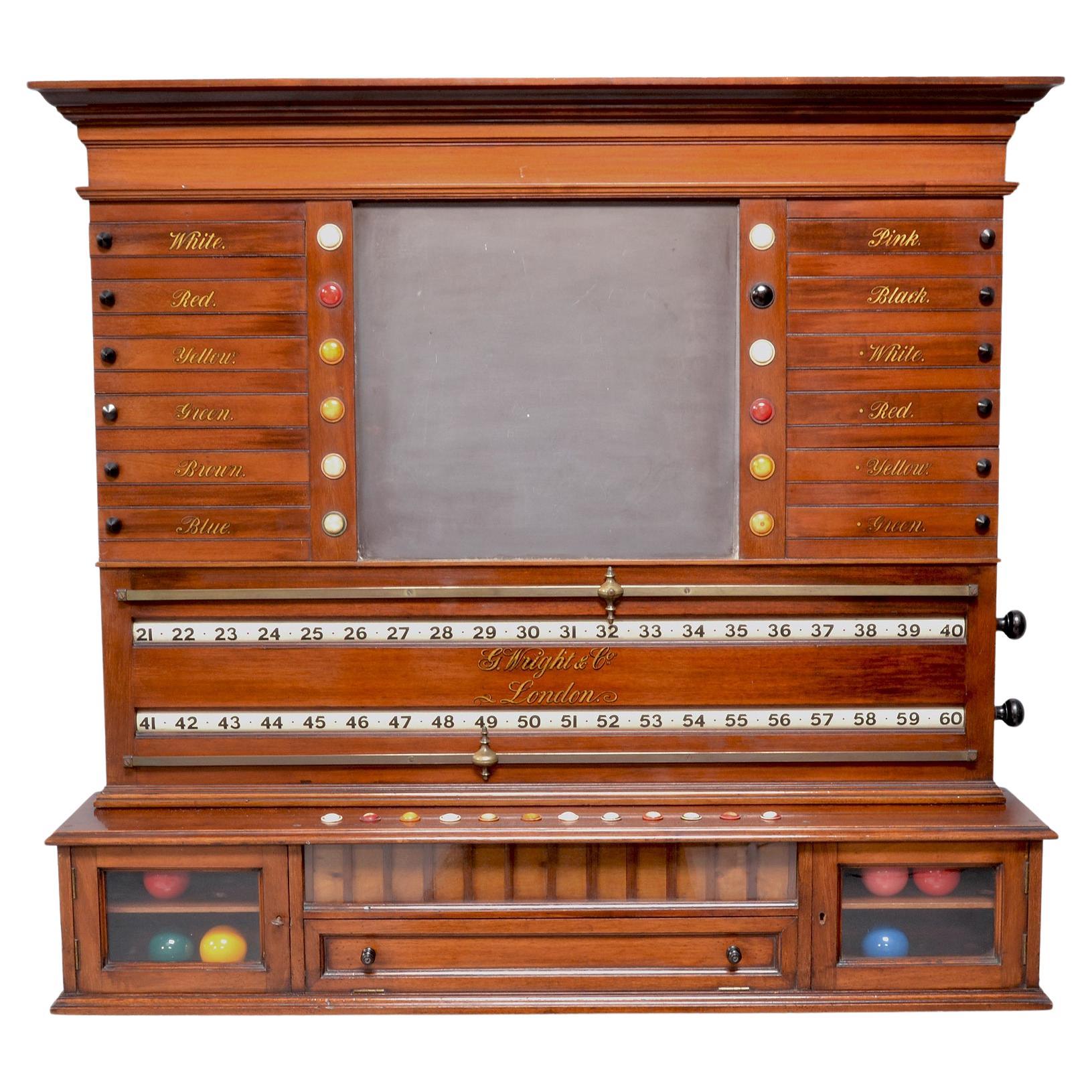 Billiard Snooker Scoring Cabinet Victorian For Sale