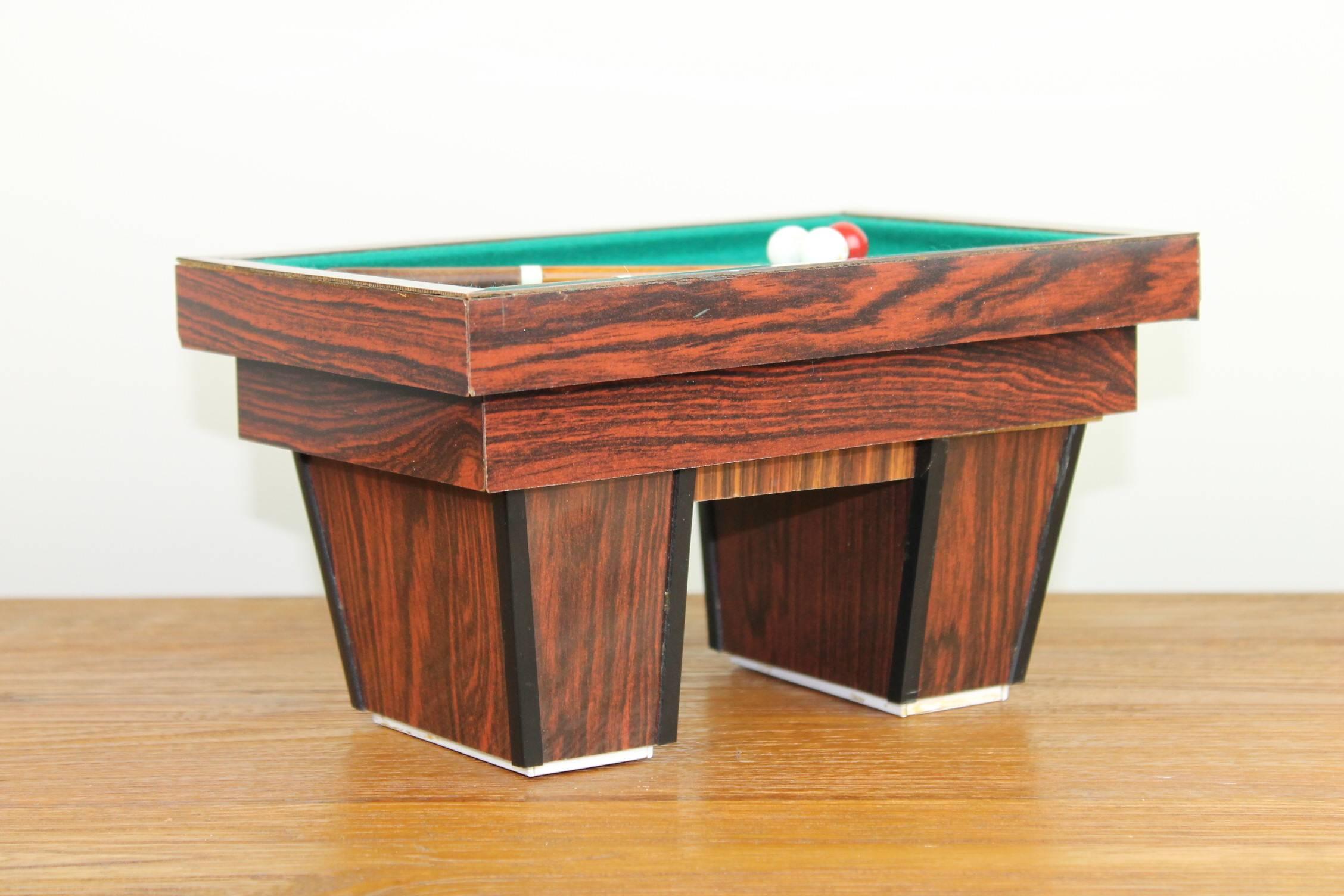Veneer Billiard Table, Game Table, Miniature Object, 1960s