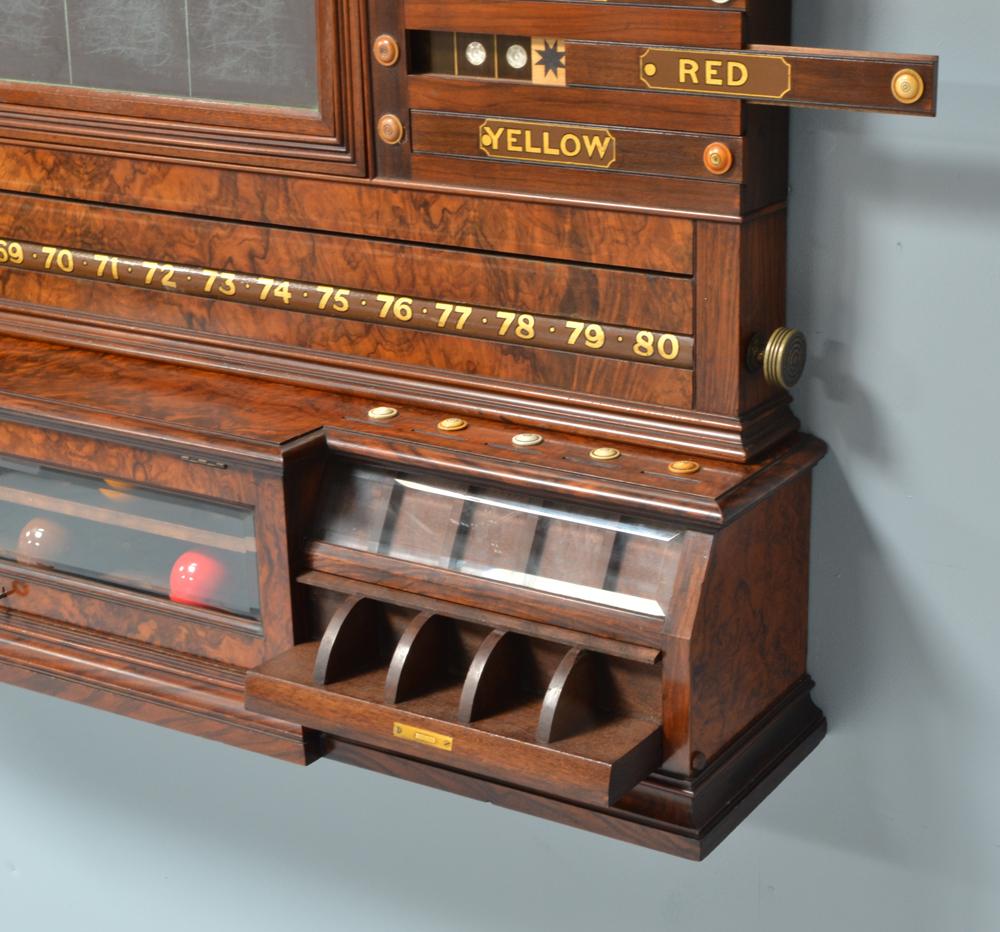 High Victorian Billiards Snooker Life Pool Scoring Cabinet For Sale
