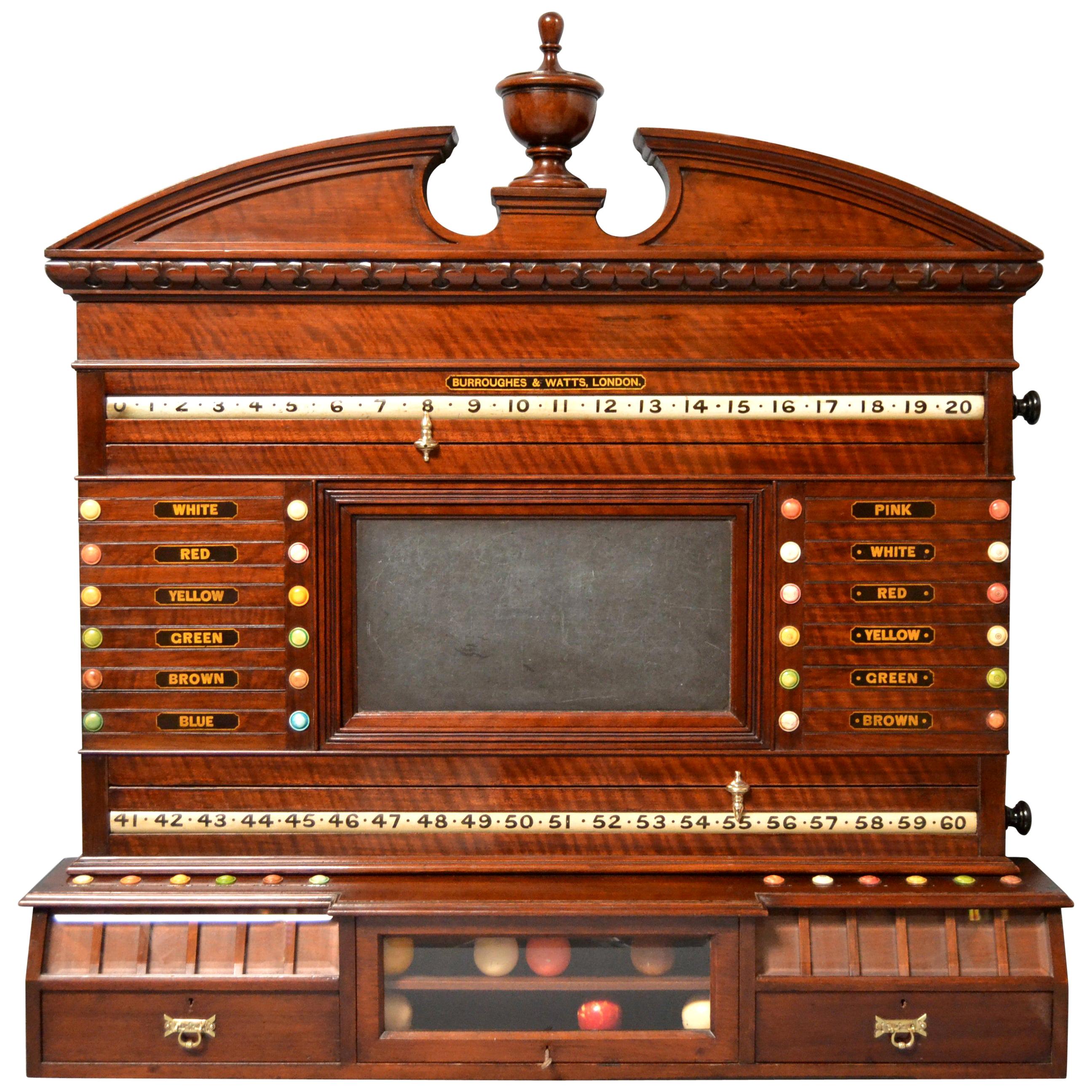 Billiards Snooker or Pool Scoring Cabinet mahogany For Sale