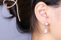 Billie 14K Yellow Gold Pear-Cut Pink Opal Earrings
