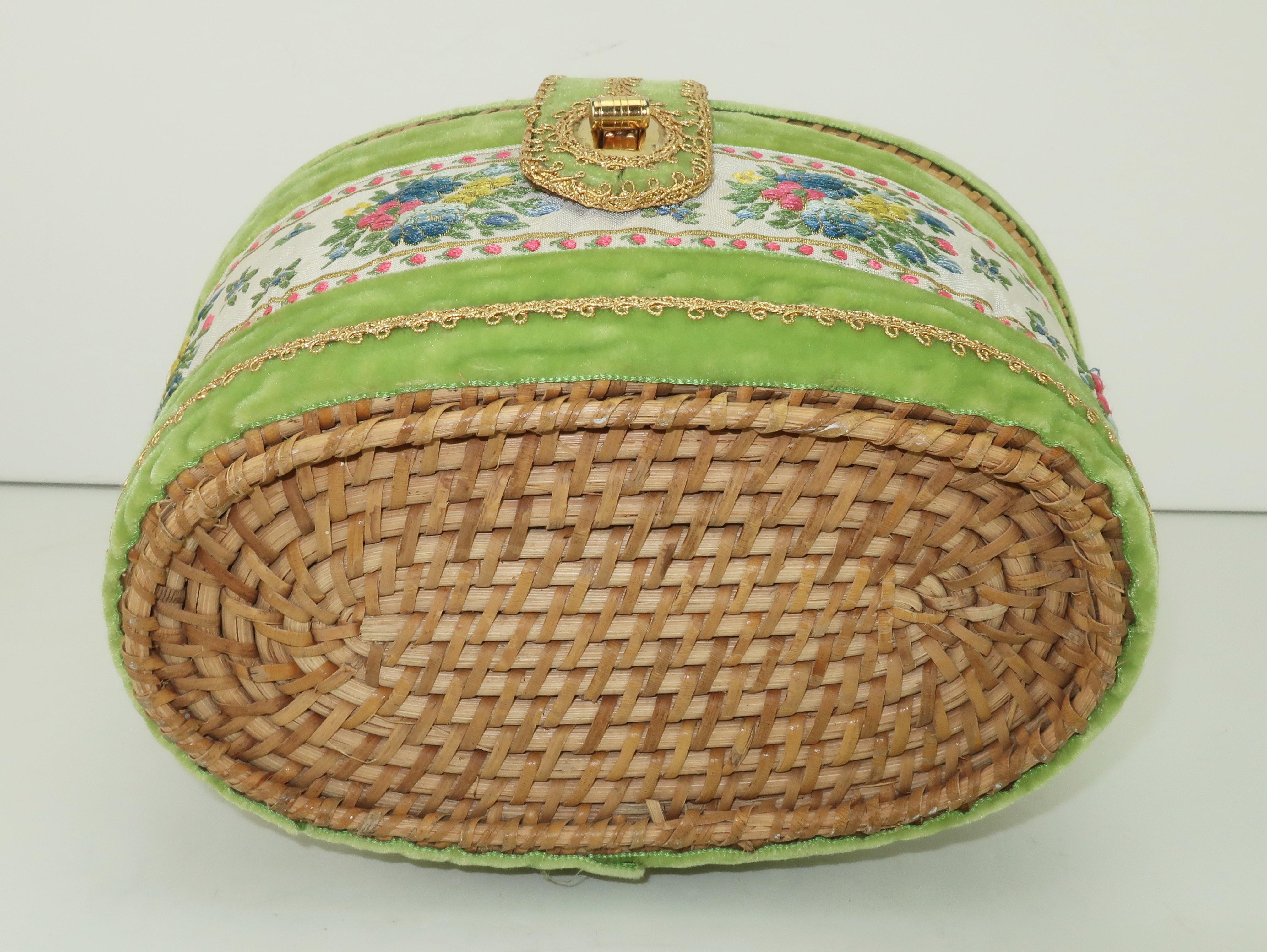 Billie Ross of Palm Beach Wicker Basket Handbag, 1960’s 2