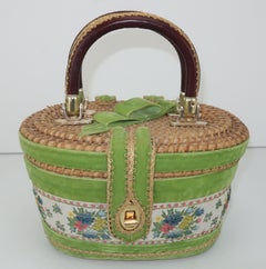 Billie Ross of Palm Beach Wicker Basket Handbag, 1960’s