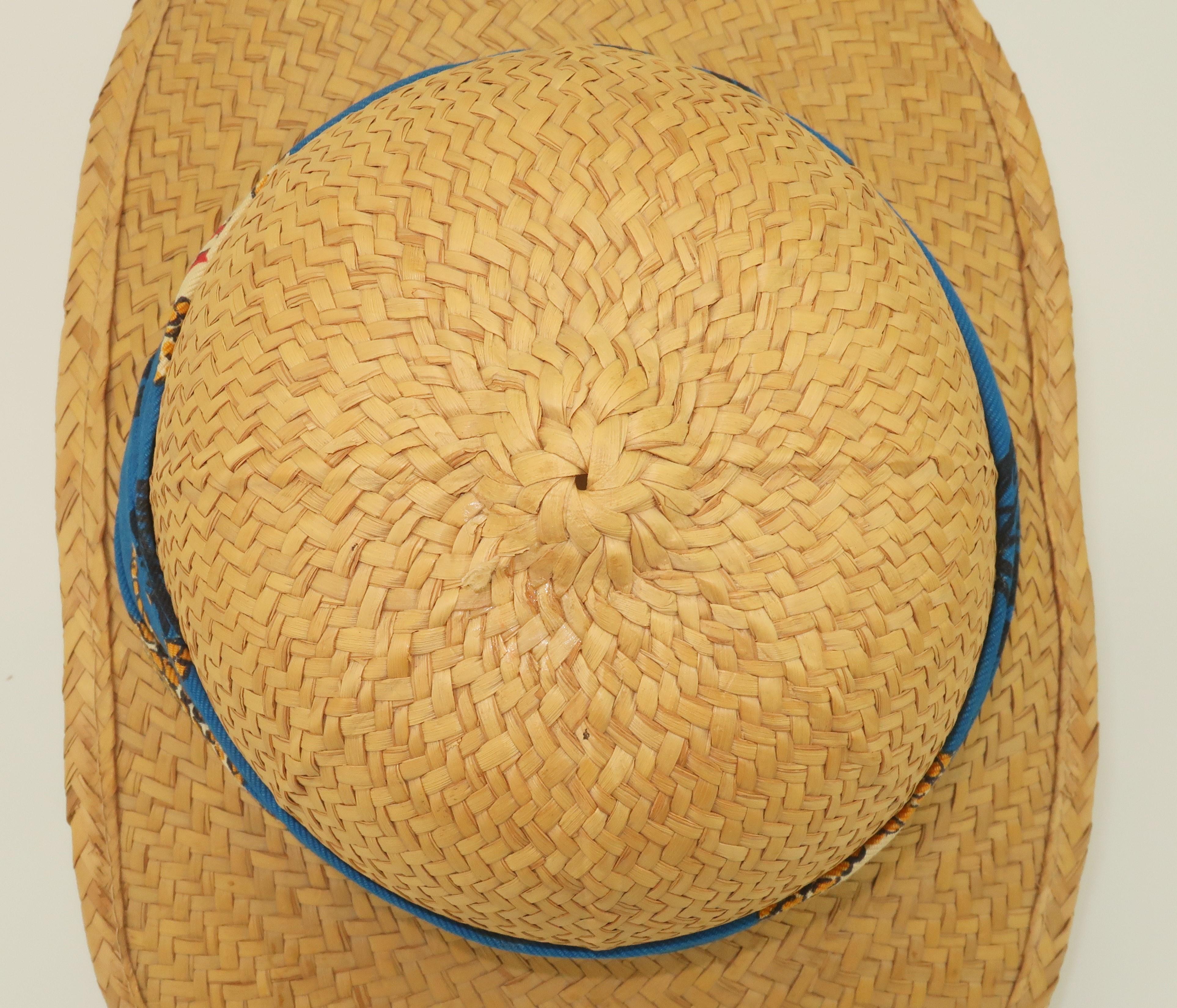 Billie Ross of the Palm Beaches Nautical Straw Hat, 1960's 7